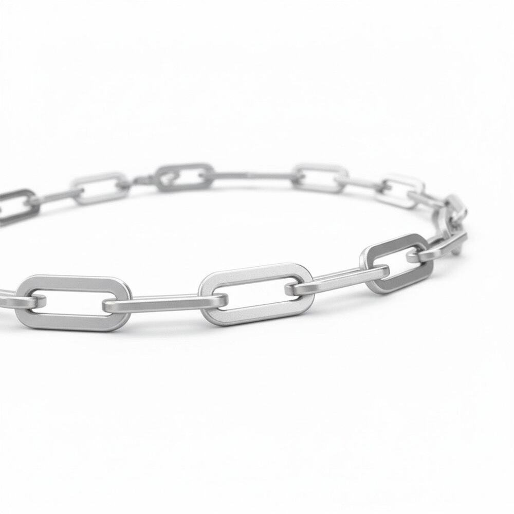 Giani Bernini Sterling Silver Paperclip Link Anklet 10” Italy - Picture 3 of 6